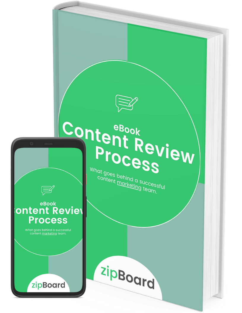 content review process eBook mockup book and mobile
