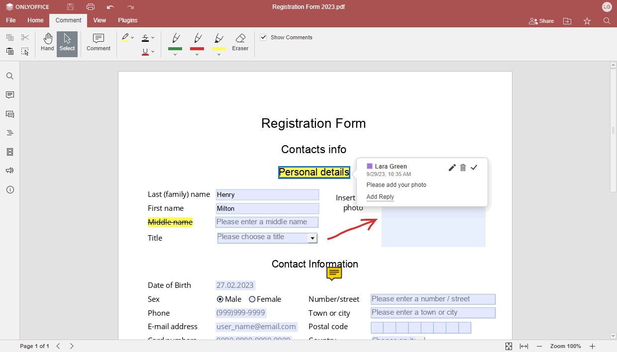 ONLY OFFICE - pdf annotation tool