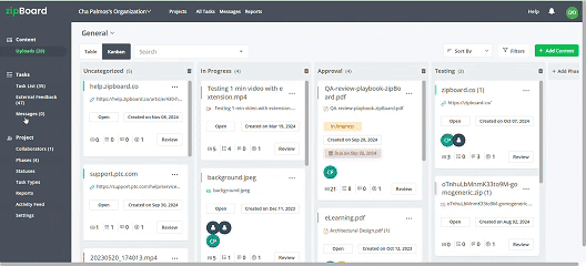 zipBoard stage-gated technical document review workflow showing sequential review phases with defined exit criteria.