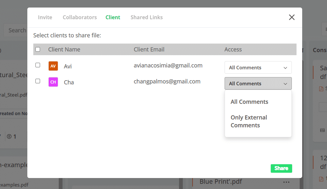 enhanced client sharing