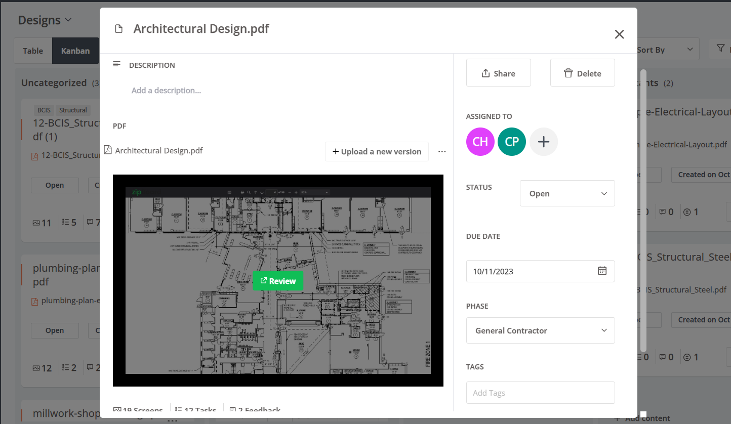 automate construction document collaboration. set up reminders and due dates in zipBoard - the best construction document management software