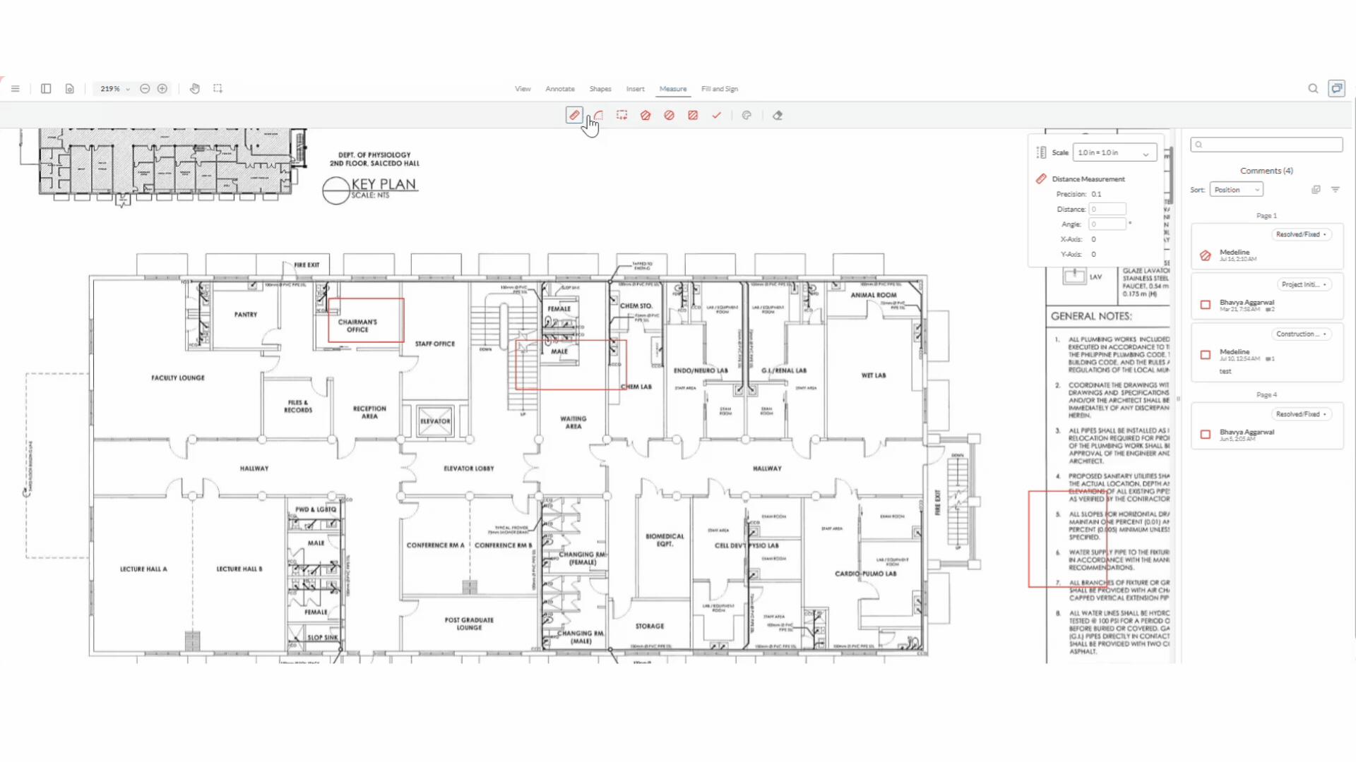Measure your construction drawing directly in your review tools