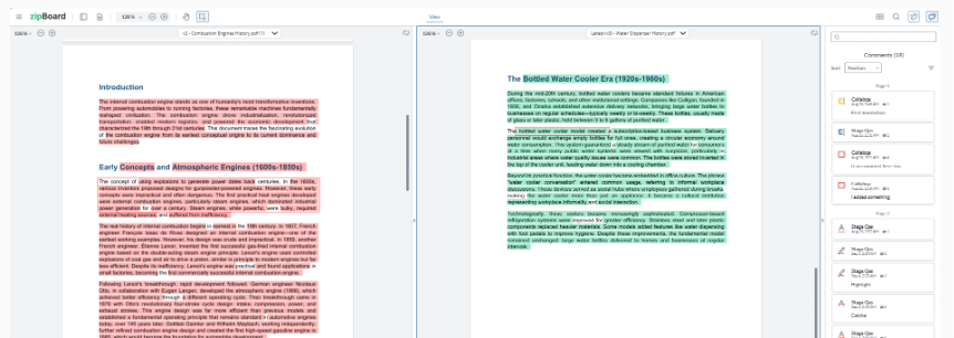 See the comments on each version, making it easier to track which feedback has been addressed and which hasn’t.